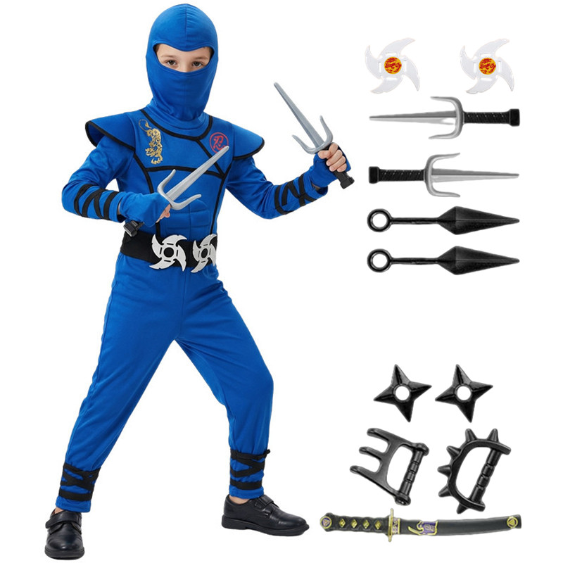Kids Toys Boys - Costume da ninja nero e blu